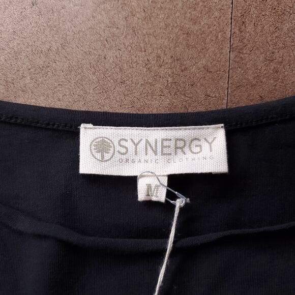 NWT Synergy Shift Dress Size M Black Arrow/Feather Motifs Scoop Neck Knee Length - Picture 12 of 14